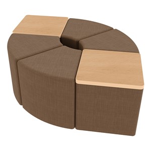 Shapes Series II Vinyl Seating - Table Leaf Set - Brown Crosshatch Seats w/ Maple Tabletops