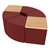 Shapes Series II Vinyl Seating - Table Leaf Set - Burgundy Smooth Grain Seats w/ Maple Tabletops