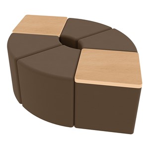 Shapes Series II Vinyl Seating - Table Leaf Set - Chocolate Smooth Grain Seats w/ Maple Tabletops