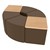 Shapes Series II Vinyl Seating - Table Leaf Set - Chocolate Smooth Grain Seats w/ Maple Tabletops