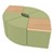 Shapes Series II Vinyl Seating - Table Leaf Set - Fern Green Smooth Grain Seats w/ Maple Tabletops