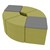 Shapes Series II Vinyl Seating - Table Leaf Set - Green Crosshatch Seats w/ Cosmic Strandz Tabletops