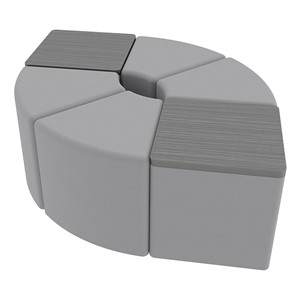 Shapes Series II Vinyl Seating - Table Leaf Set - Light Gray Smooth Grain Seats w/ Cosmic Strandz Tabletops