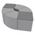 Shapes Series II Vinyl Seating - Table Leaf Set - Light Gray Smooth Grain Seats w/ Cosmic Strandz Tabletops