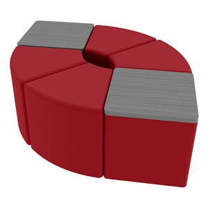 Shapes Series II Vinyl Seating - Table Leaf Set - Red Smooth Grain Seats w/ Cosmic Strandz Tabletops
