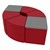 Shapes Series II Vinyl Seating - Table Leaf Set - Red Smooth Grain Seats w/ Cosmic Strandz Tabletops