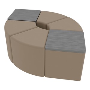 Shapes Series II Vinyl Seating - Table Leaf Set - Taupe Smooth Grain Seats w/ Cosmic Strandz Tabletops