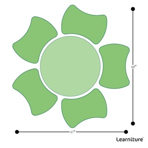 Shapes Series II Vinyl Soft Seating Set - Bow Tie Flower (12" H & 18" H) - Grouped Footprint