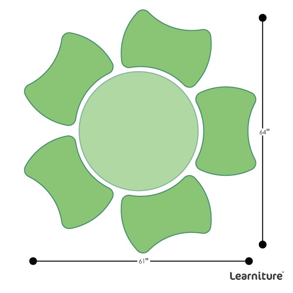 Shapes Series II Vinyl Soft Seating Set - Bow Tie Flower (12" H & 18" H) - Grouped Footprint