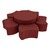 Shapes Series II Vinyl Soft Seating Set - Bow Tie Flower (12" H & 18" H) - Burgundy Smooth Grain