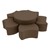 Shapes Series II Vinyl Soft Seating Set - Bow Tie Flower (12" H & 18" H) - Chocolate Smooth Grain