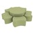 Shapes Series II Vinyl Soft Seating Set - Bow Tie Flower (12" H & 18" H) - Fern Green Smooth Grain