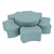 Shapes Series II Vinyl Soft Seating Set - Bow Tie Flower (12" H & 18" H) - Blue Crosshatch