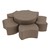 Shapes Series II Vinyl Soft Seating Set - Bow Tie Flower (12" H & 18" H) - Brown Crosshatch