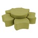 Shapes Series II Vinyl Soft Seating Set - Bow Tie Flower (12" H & 18" H) - Green Crosshatch