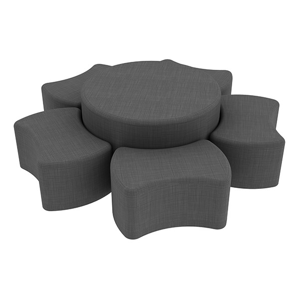 Shapes Series II Vinyl Soft Seating Set - Bow Tie Flower (12" H & 18" H) - Gray Crosshatch
