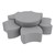Shapes Series II Vinyl Soft Seating Set - Bow Tie Flower (12" H & 18" H) - Light Gray Smooth Grain