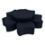 Shapes Series II Vinyl Soft Seating Set - Bow Tie Flower (12" H & 18" H) - Navy Crosshatch
