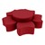 Shapes Series II Vinyl Soft Seating Set - Bow Tie Flower (12" H & 18" H) - Red Smooth Grain