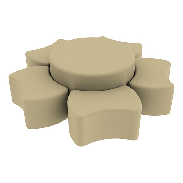 Shapes Series II Vinyl Soft Seating Set - Bow Tie Flower (12" H & 18" H) - Sand Smooth Grain