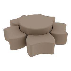 Shapes Series II Vinyl Soft Seating Set - Bow Tie Flower (12" H & 18" H) - Taupe Smooth Grain