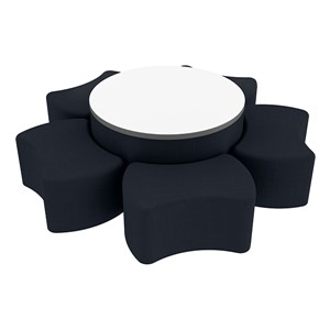 Shapes Series II Vinyl Soft Seating Set - Bow Tie Flower w/ Whiteboard Large Round Center (12" H & 18" H)