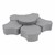 Shapes Series II Vinyl Soft Seating Set - Cog Flower (12" H & 18" H) - Light Gray Smooth Grain