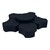 Shapes Series II Vinyl Soft Seating Set - Cog Flower (12" H & 18" H) - Navy Crosshatch