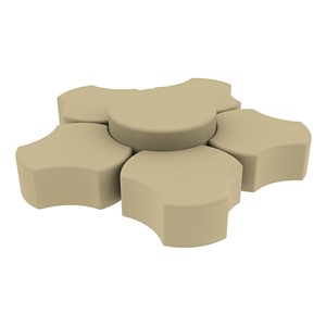 Shapes Series II Vinyl Soft Seating Set - Cog Flower (12" H & 18" H) - Sand Smooth Grain
