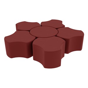 Shapes Series II Vinyl Soft Seating Set - Cog Flower (18" H) - Burgundy Smooth Grain