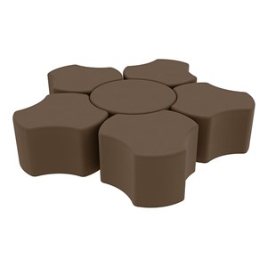 Shapes Series II Vinyl Soft Seating Set - Cog Flower (18" H) - Chocolate Smooth Grain