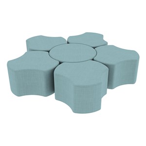 Shapes Series II Vinyl Soft Seating Set - Cog Flower (18" H) - Blue Crosshatch