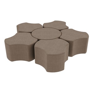 Shapes Series II Vinyl Soft Seating Set - Cog Flower (18" H) - Brown Crosshatch