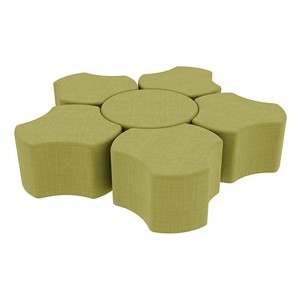 Shapes Series II Vinyl Soft Seating Set - Cog Flower (18" H) - Green Crosshatch