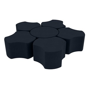 Shapes Series II Vinyl Soft Seating Set - Cog Flower (18" H) - Navy Crosshatch