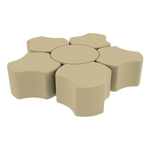 Shapes Series II Vinyl Soft Seating Set - Cog Flower (18" H) - Sand Smooth Grain