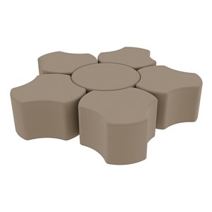 Shapes Series II Vinyl Soft Seating Set - Cog Flower (18" H) - Taupe Smooth Grain