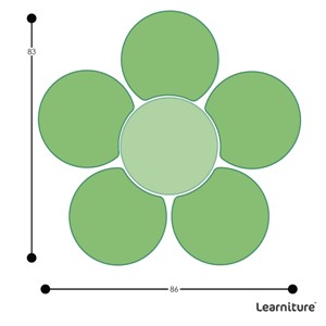 Shapes Series II Vinyl Soft Seating Set - Crescent Flower (12" H) - Grouped Footprint