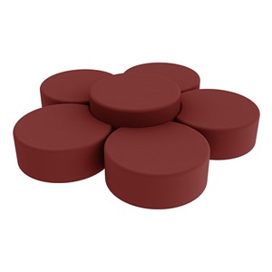 Shapes Series II Vinyl Soft Seating Set - Crescent Flower (12" H & 18" H) - Burgundy Smooth Grain