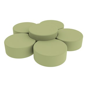 Shapes Series II Vinyl Soft Seating Set - Crescent Flower (12" H & 18" H) - Fern Green Smooth Grain