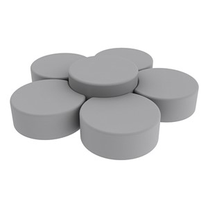 Shapes Series II Vinyl Soft Seating Set - Crescent Flower (12" H & 18" H) - Light Gray Smooth Grain