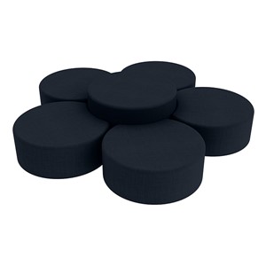 Shapes Series II Vinyl Soft Seating Set - Crescent Flower (12" H & 18" H) - Navy Crosshatch