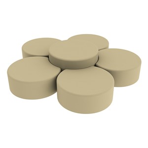 Shapes Series II Vinyl Soft Seating Set - Crescent Flower (12" H & 18" H) - Sand Smooth Grain