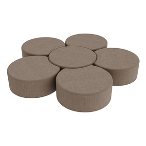 Shapes Series II Vinyl Soft Seating Set - Crescent Flower (12" H) - Brown Crosshatch