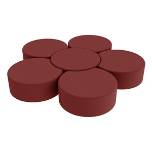 Shapes Series II Vinyl Soft Seating Set - Crescent Flower (12" H) - Burgundy Smooth Grain