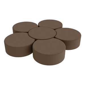 Shapes Series II Vinyl Soft Seating Set - Crescent Flower (12" H) - Chocolate Smooth Grain