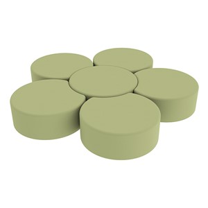 Shapes Series II Vinyl Soft Seating Set - Crescent Flower (12" H) - Fern Green Smooth Grain