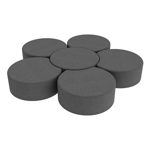 Shapes Series II Vinyl Soft Seating Set - Crescent Flower (12" H) - Gray Crosshatch