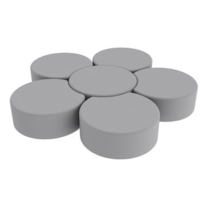 Shapes Series II Vinyl Soft Seating Set - Crescent Flower (12" H) - Light Gray Smooth Grain