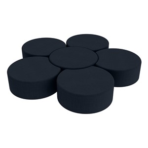 Shapes Series II Vinyl Soft Seating Set - Crescent Flower (12" H) - Navy Crosshatch